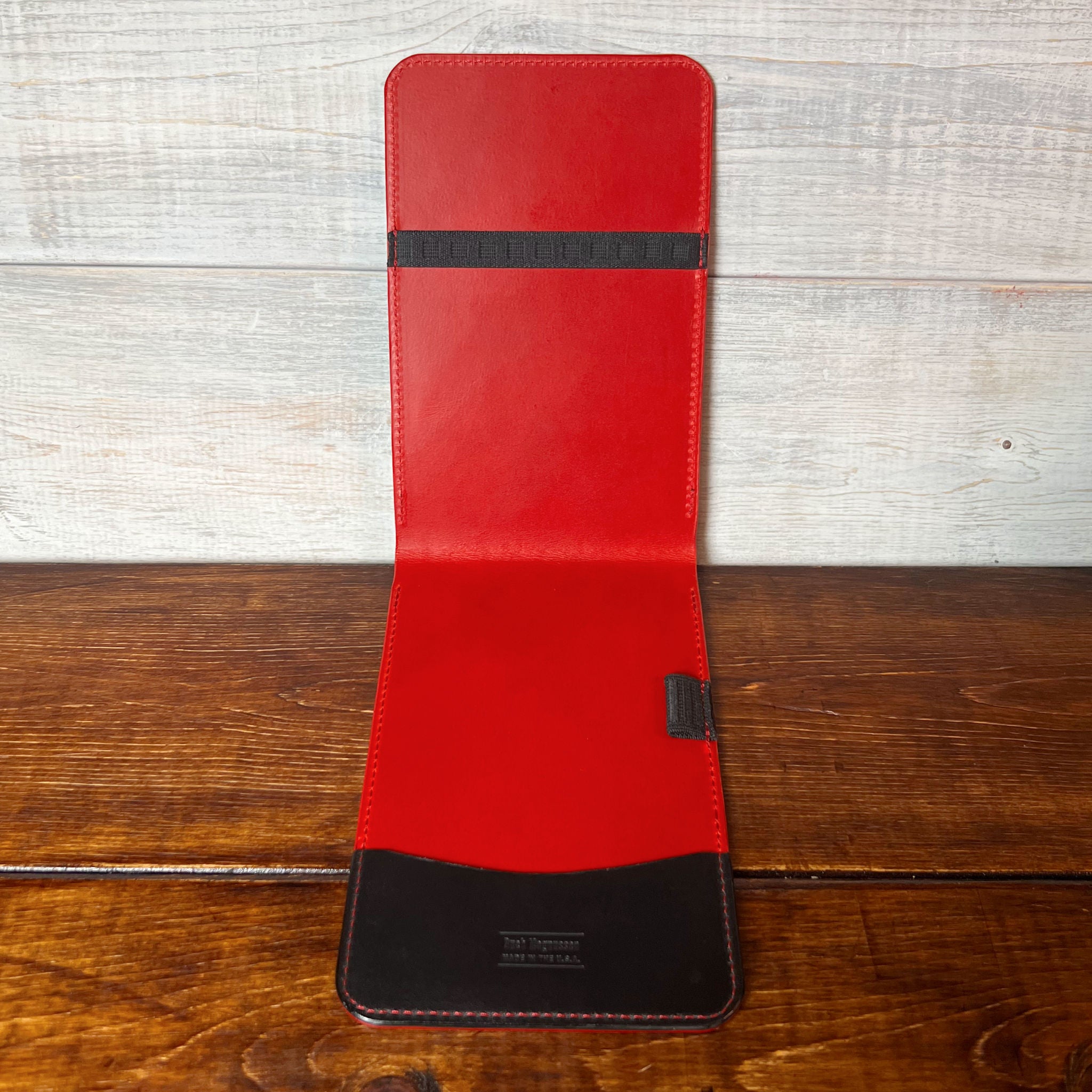 Augusta Classic Yardage Book Cover in Black Buttero, Red Interior, and Red Thread