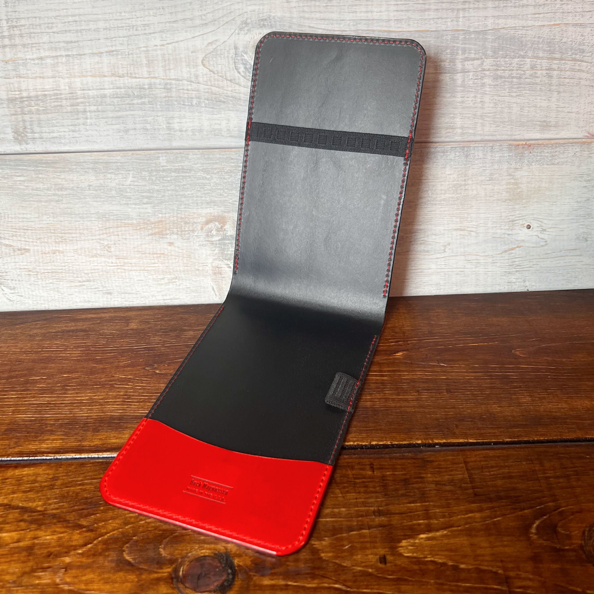 Augusta Classic Yardage Book Cover in Red Buttero, Black Interior, and Red Thread