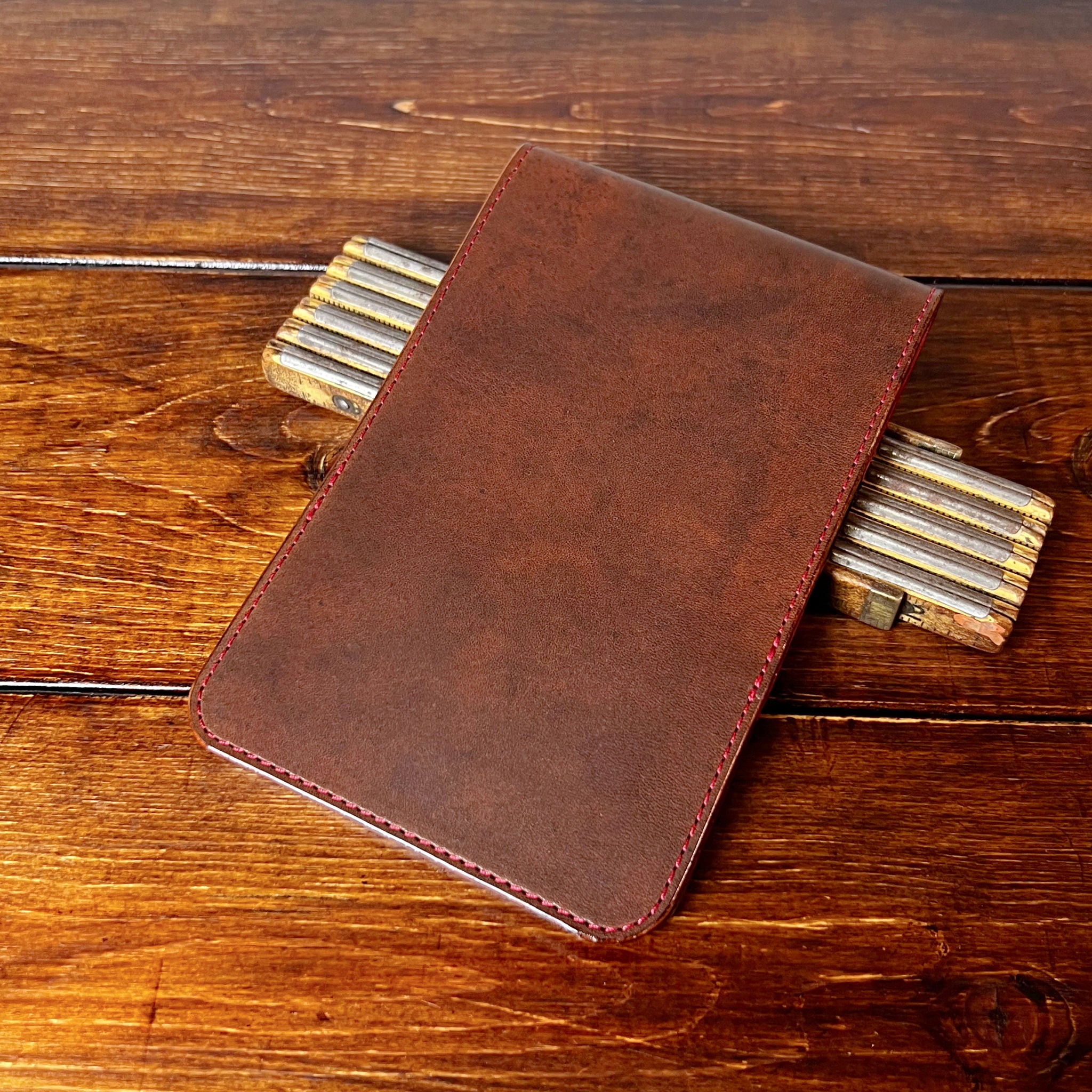 Augusta Classic Yardage Book Cover in Nemesis, Red Interior, and Red Thread