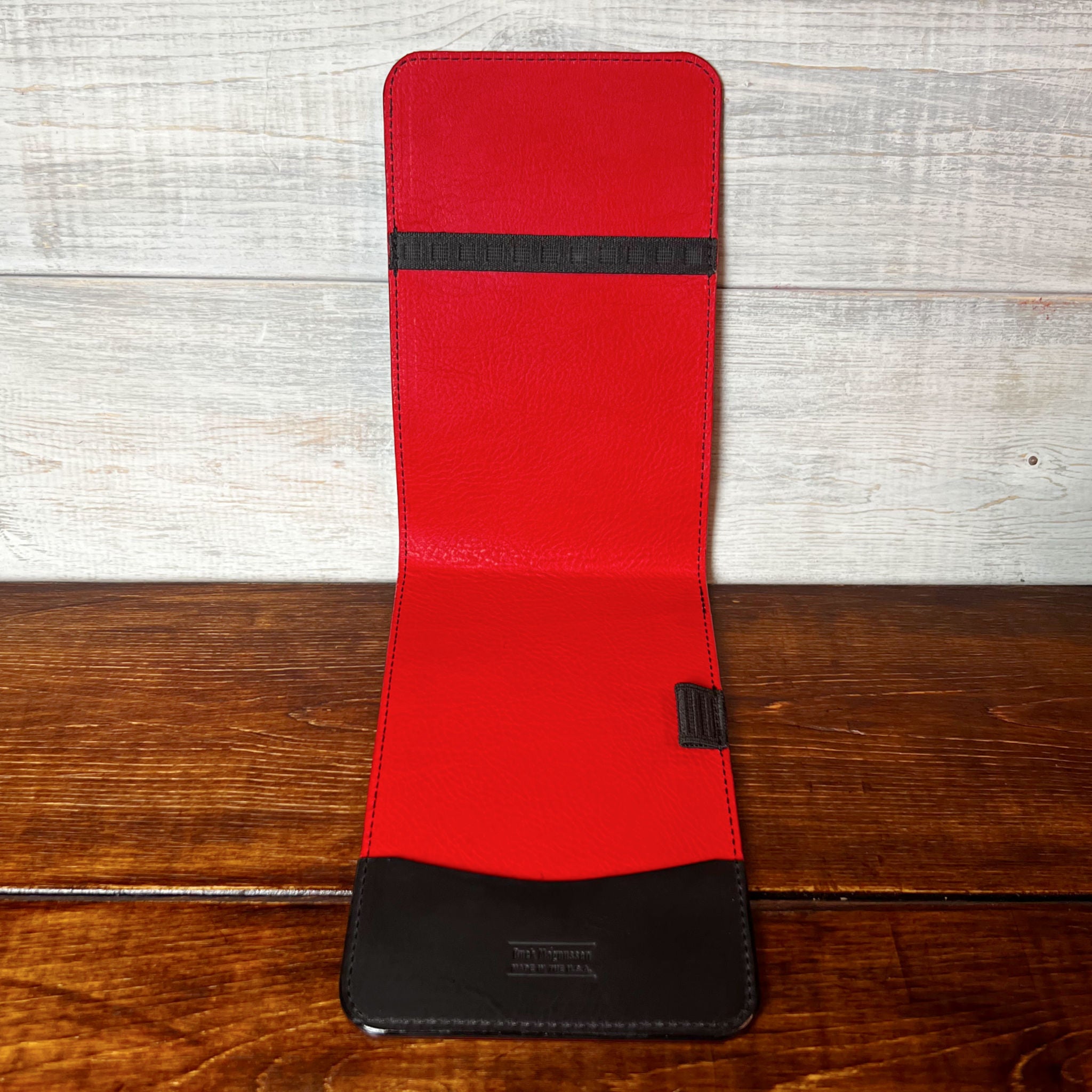 Augusta Classic Yardage Book Cover in Black Waxy, Red Interior, and Black Thread