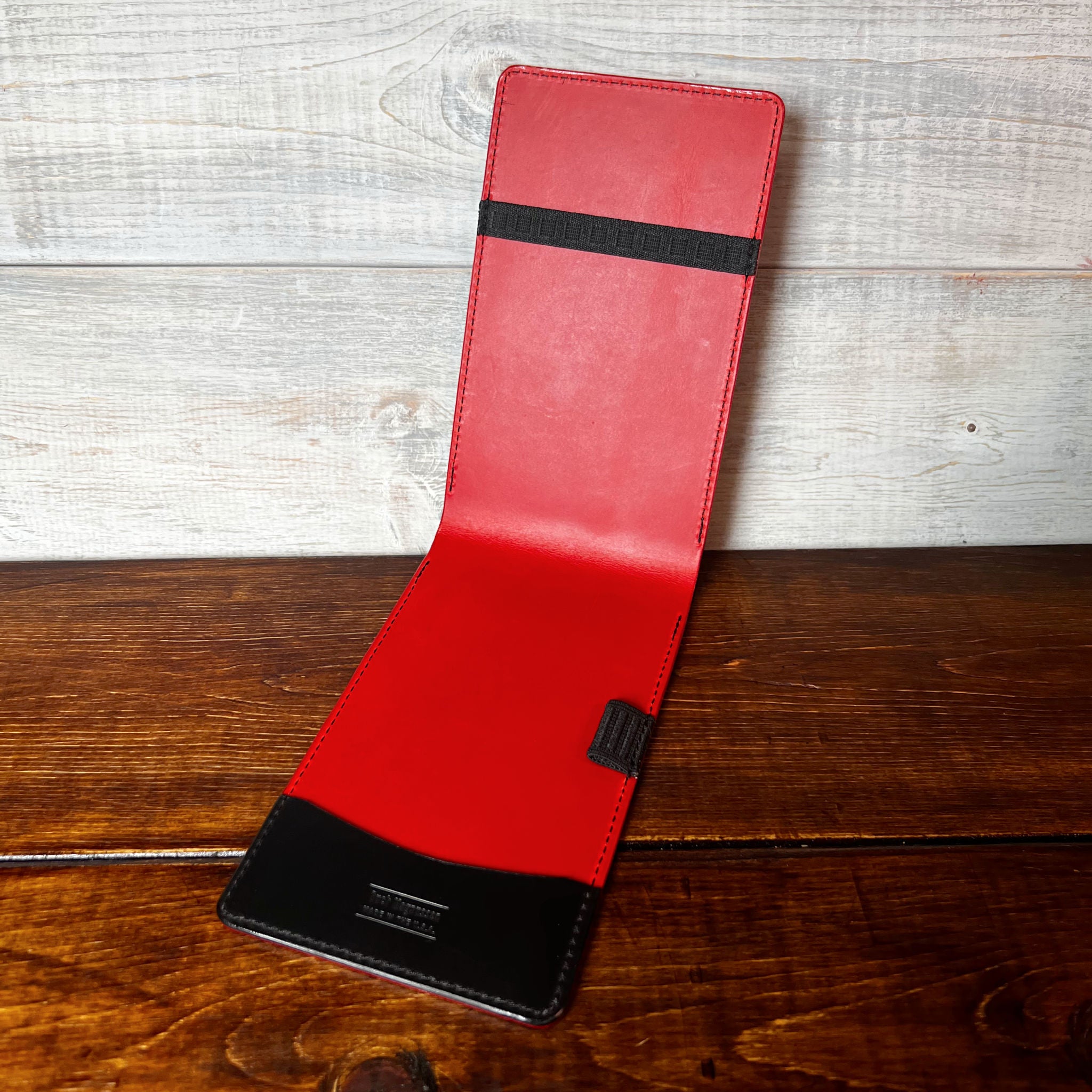 Augusta Pro Yardage Book Cover in Black Buttero, Red Interior, and Black Thread