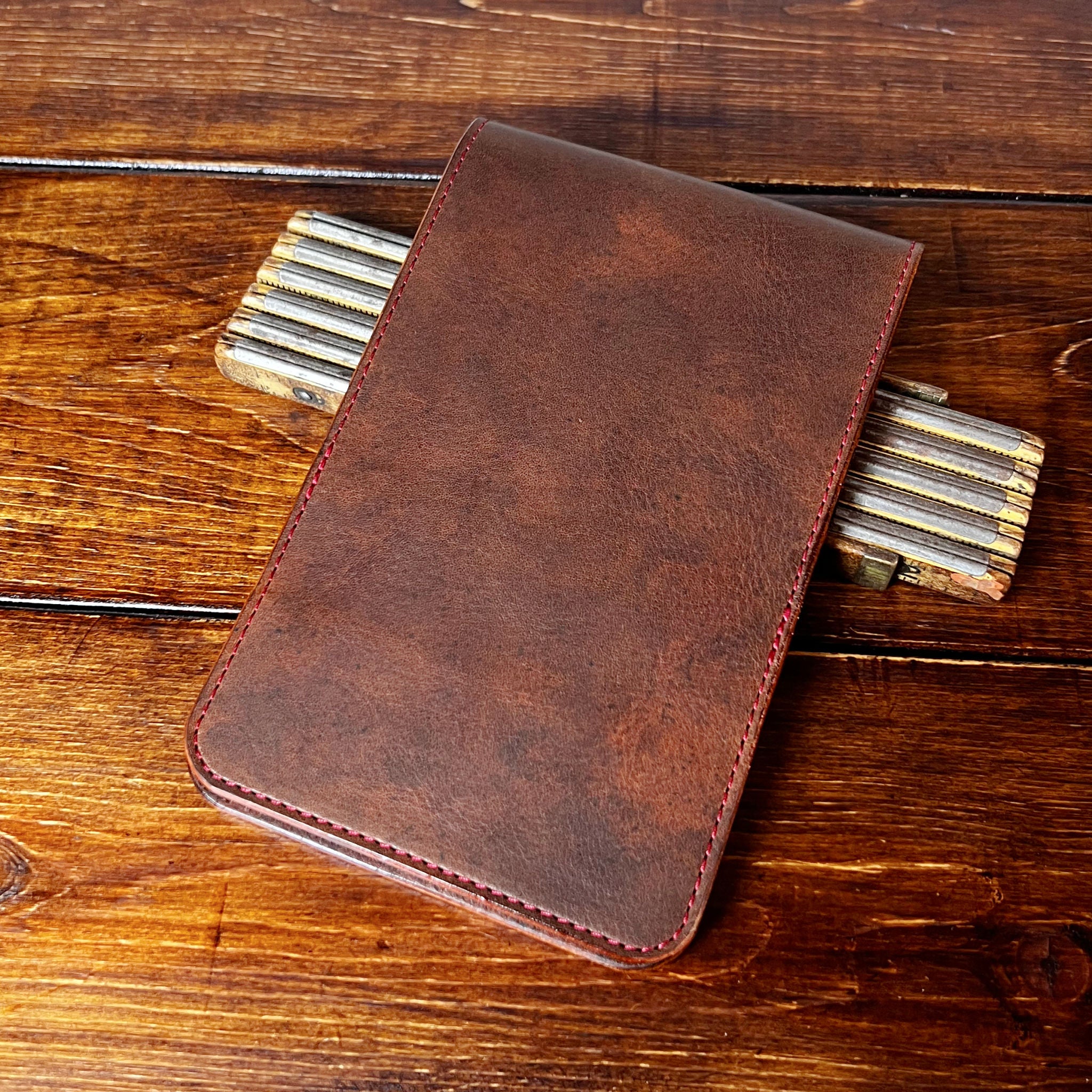 Oakmont Classic Yardage Book Cover in Nemesis, Red Interior, and Red Thread