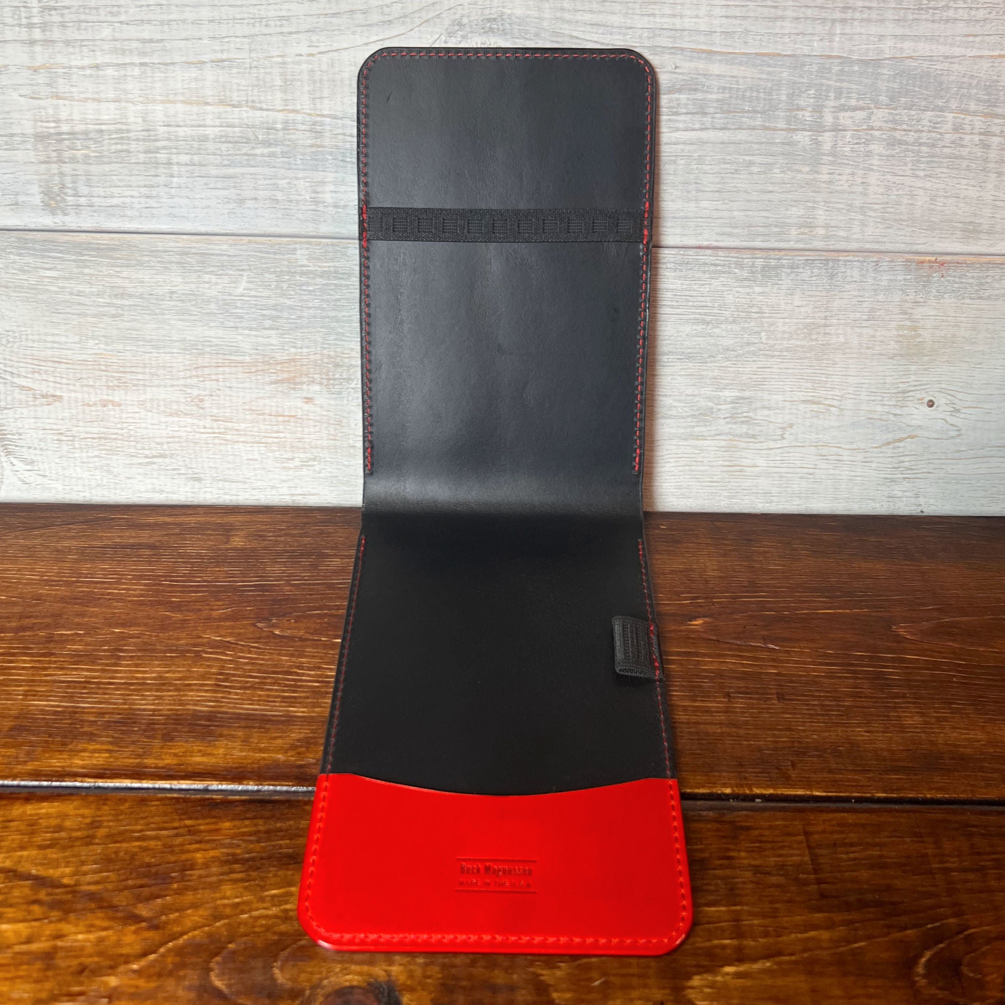 Augusta Classic Yardage Book Cover in Red Buttero, Black Interior, and Red Thread