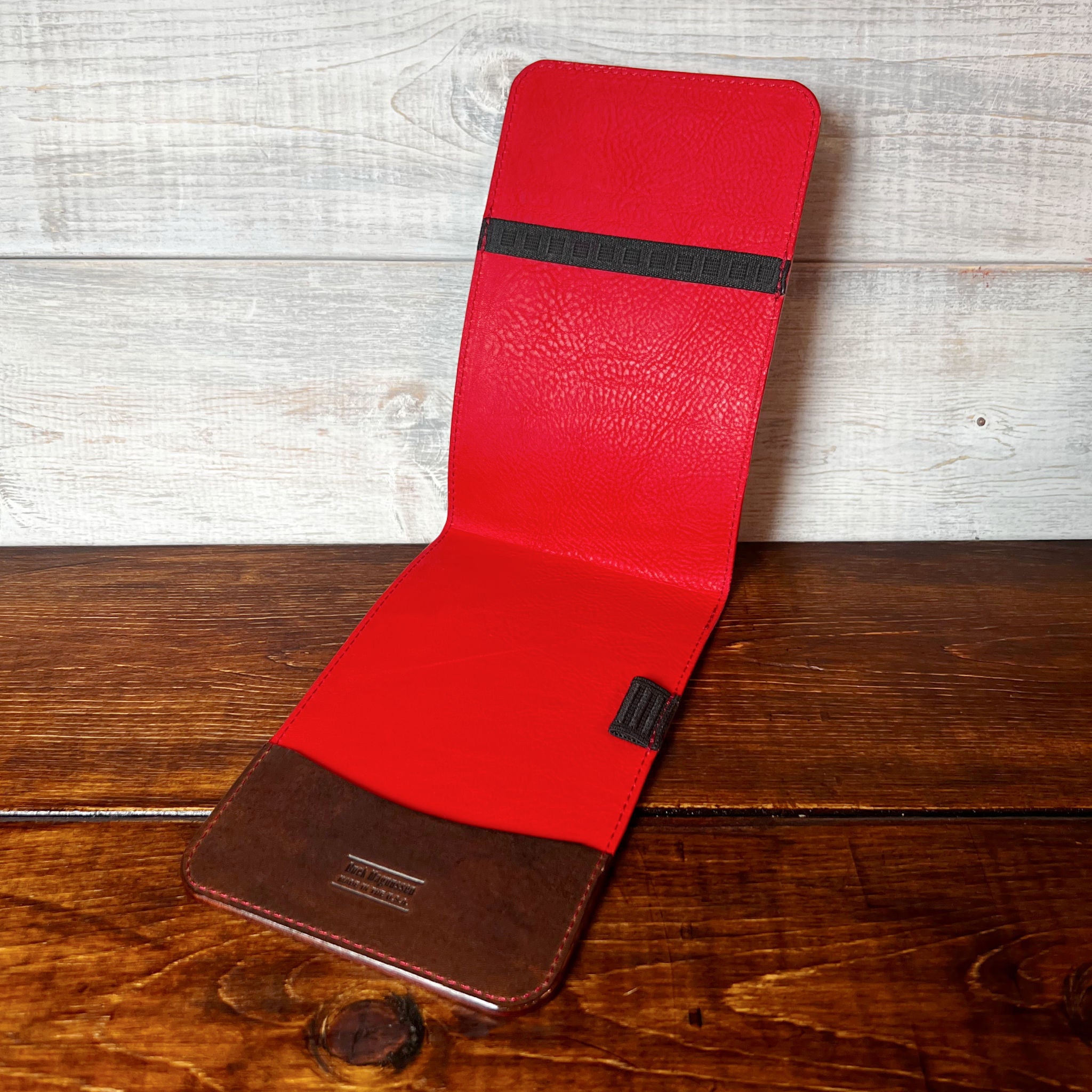 Augusta Classic Yardage Book Cover in Nemesis, Red Interior, and Red Thread