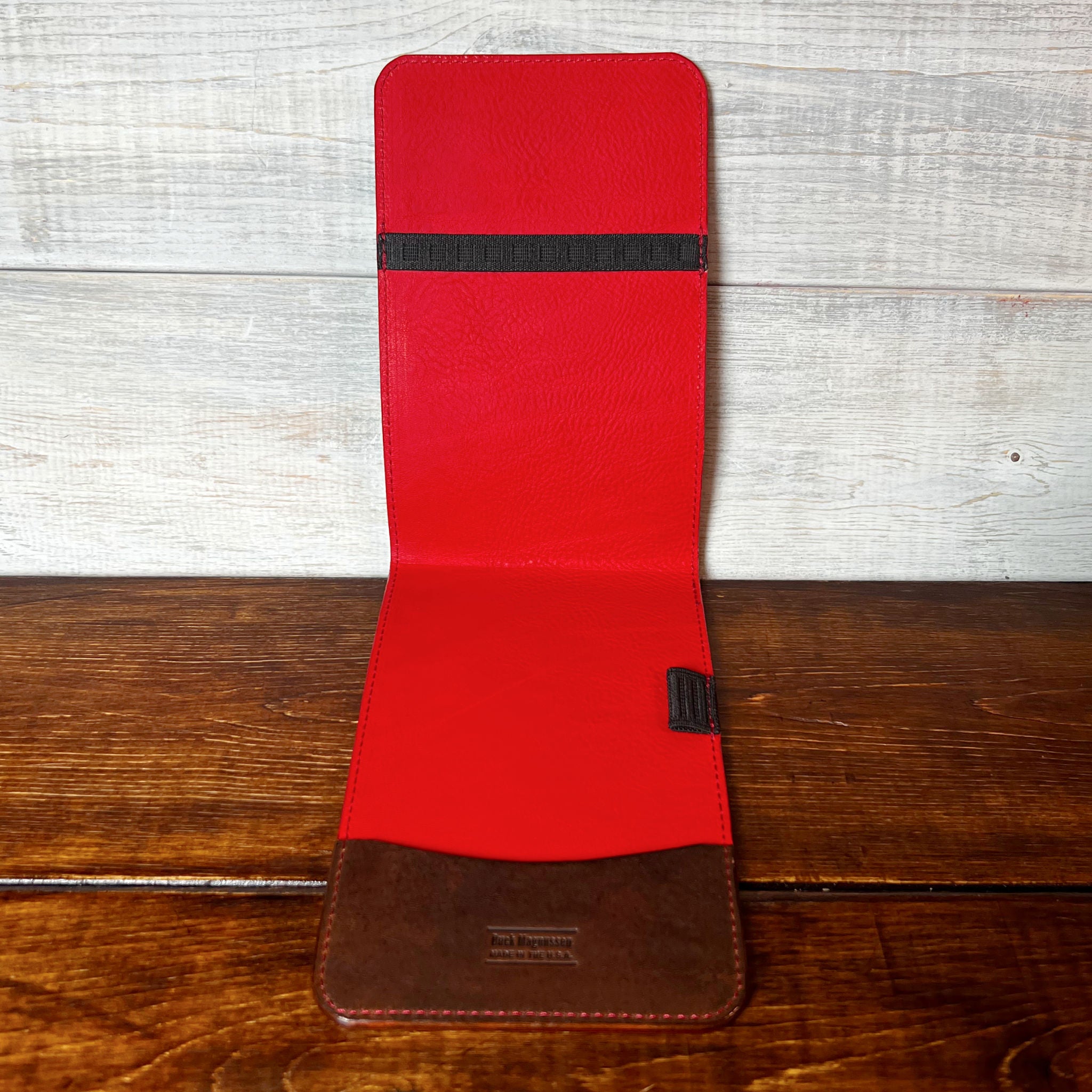Augusta Classic Yardage Book Cover in Nemesis, Red Interior, and Red Thread