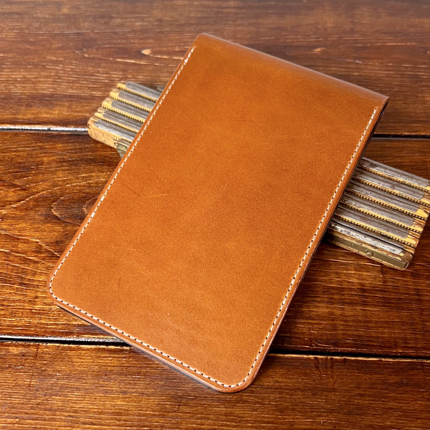 Augusta Classic Yardage Book Cover in Whiskey Buttero and Cream Thread