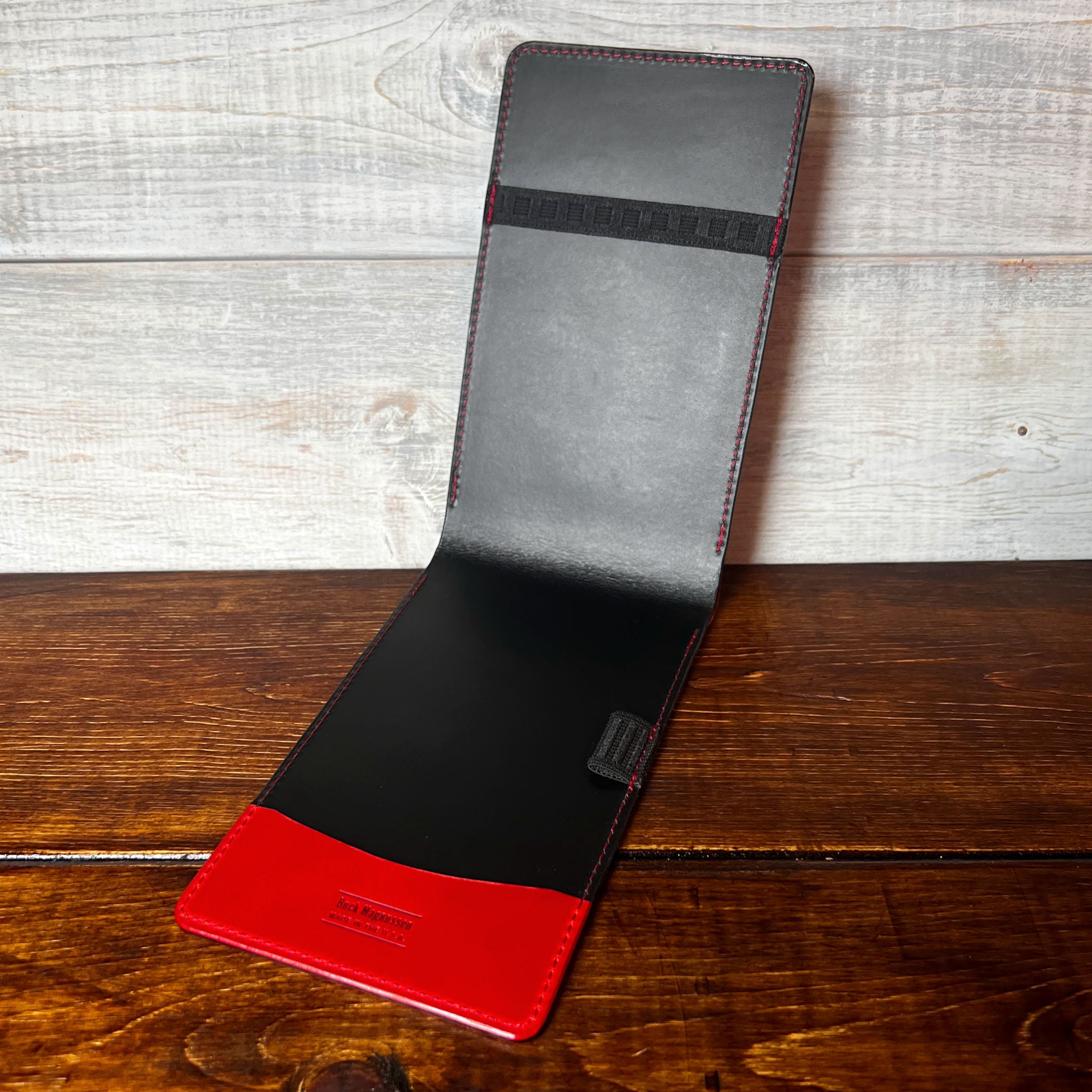 Augusta Pro Yardage Book Cover in Red Buttero, Black Interior, and Red Thread