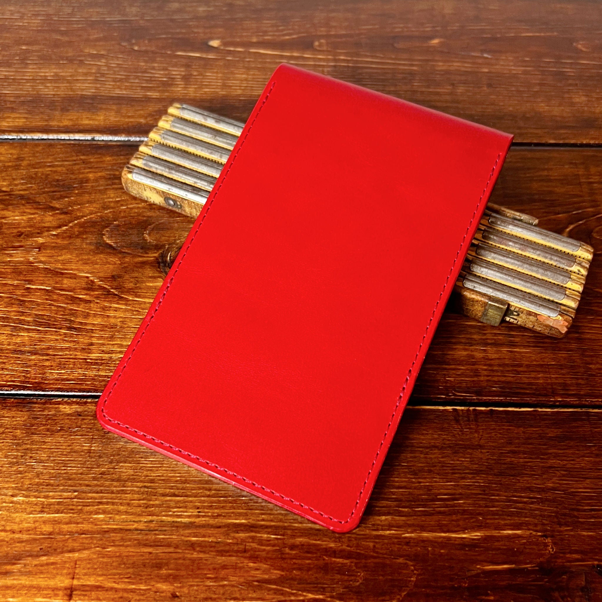 Augusta Pro Yardage Book Cover in Red Buttero, Black Interior, and Red Thread