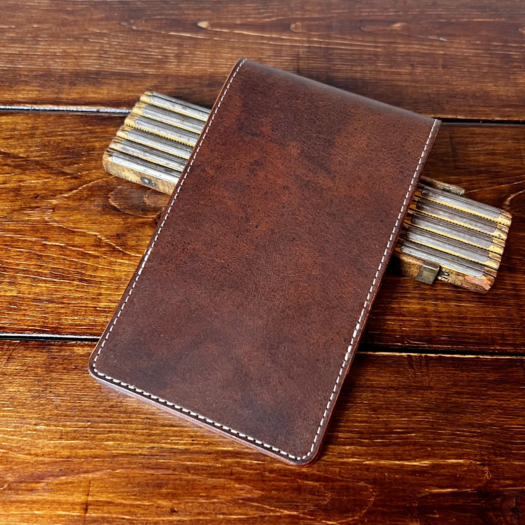 Augusta Pro Yardage Book Cover in Nemesis, Natural Interior, and Cream Thread