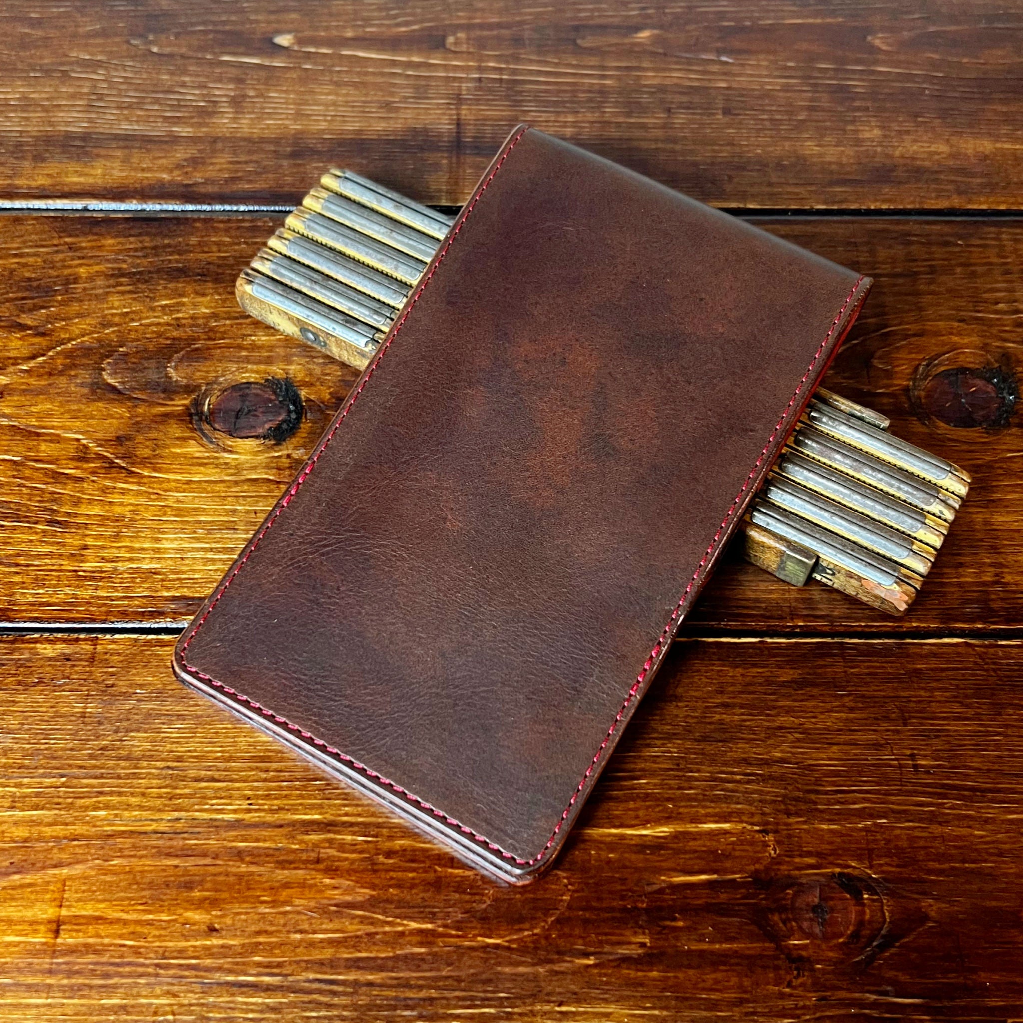 Augusta Pro Yardage Book Cover in Nemesis, Red Interior, and Red Thread