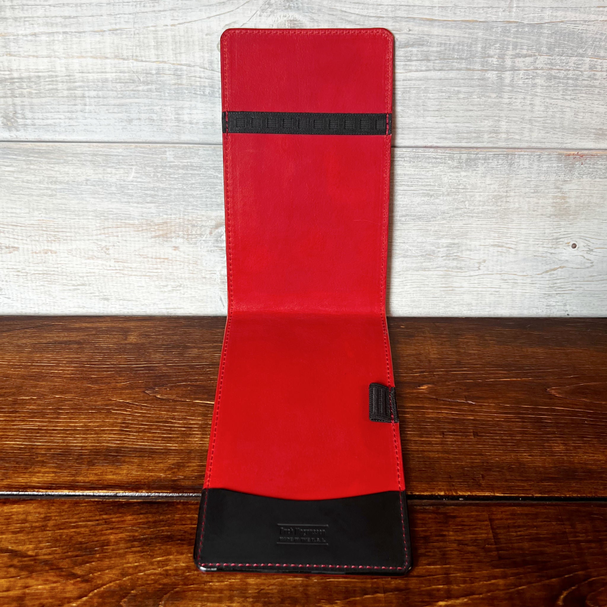 Augusta Pro Yardage Book Cover in Black Waxy, Red Interior, and Black Thread