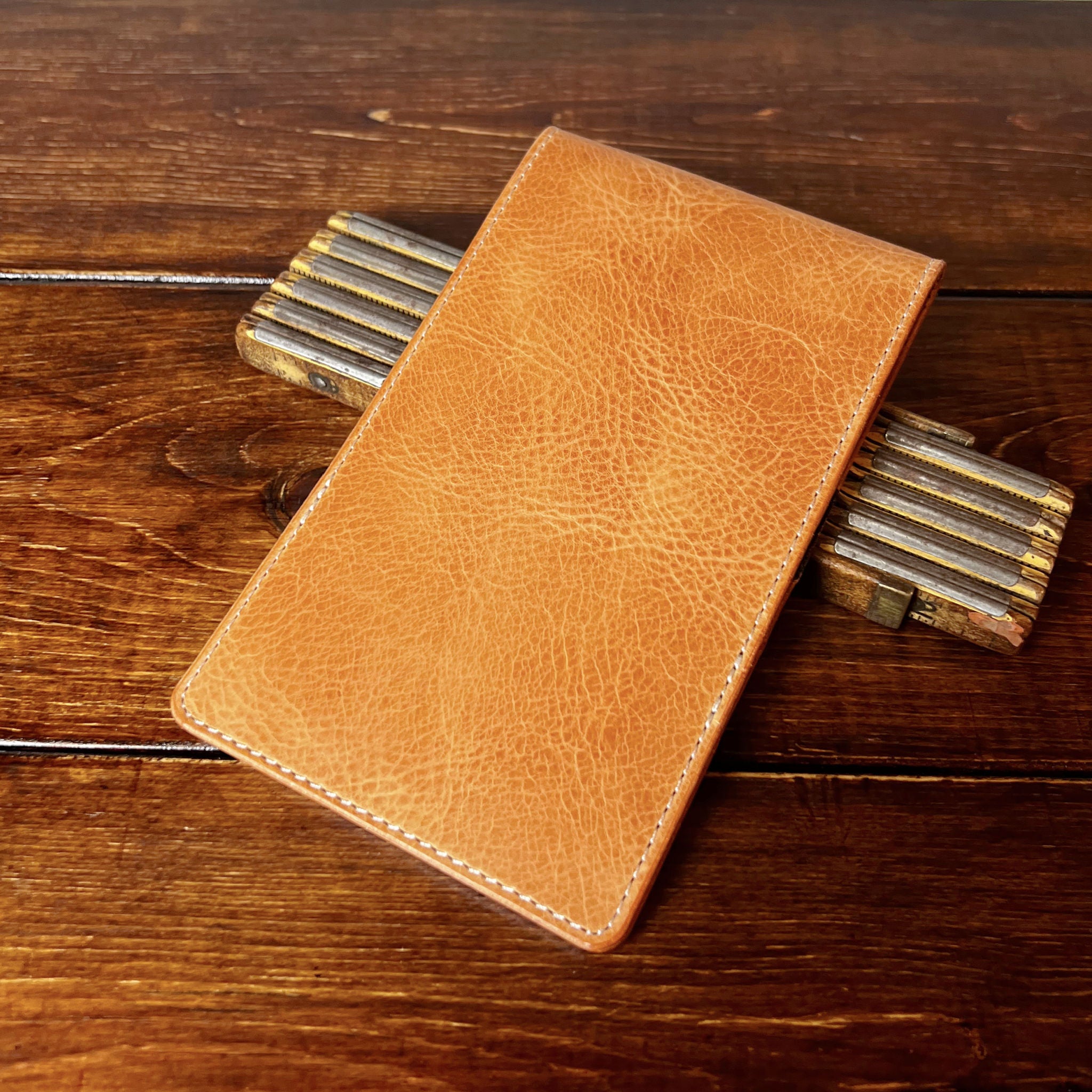Augusta Pro Yardage Book Cover in Natural Waxy, Natural Interior, and Cream Thread