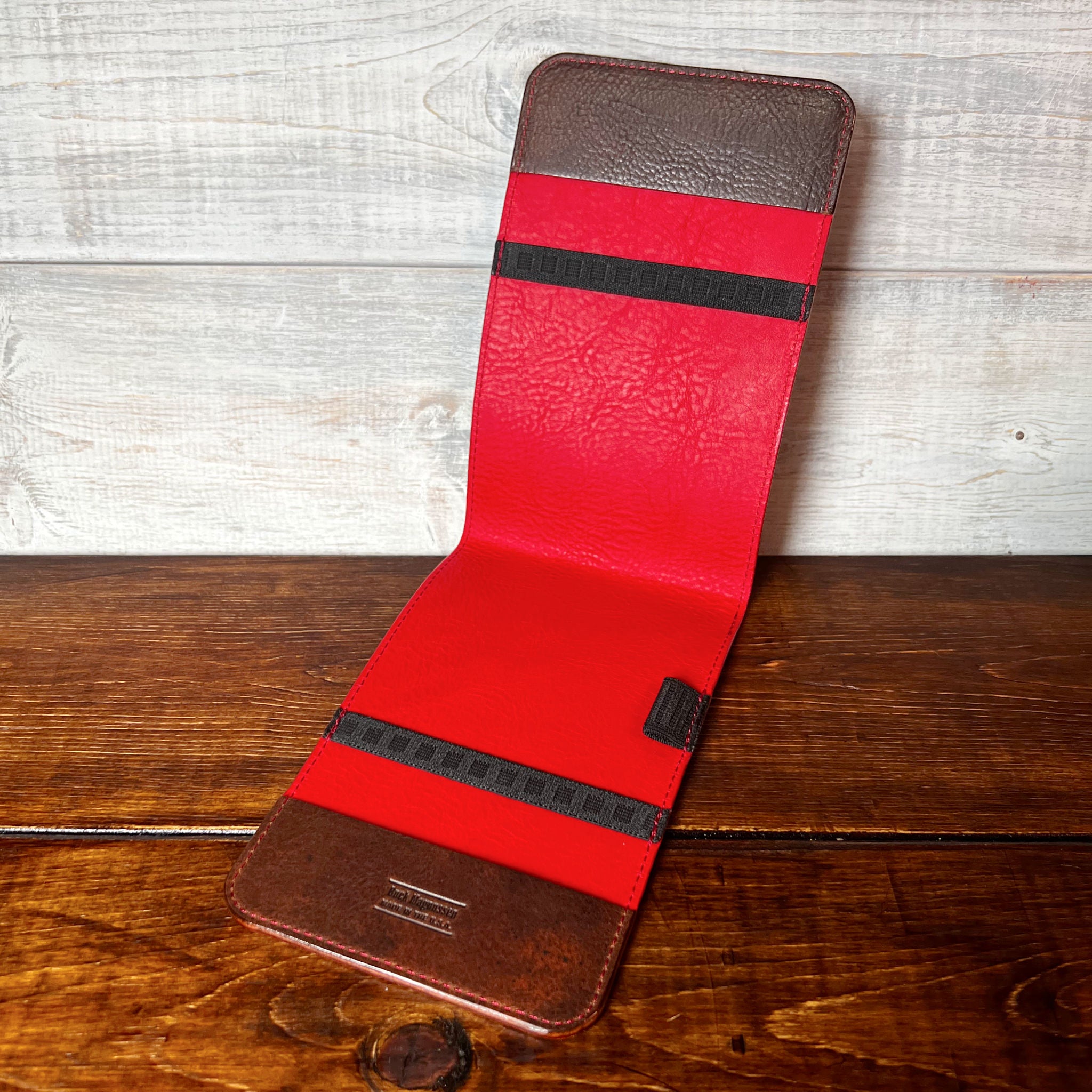 Oakmont Classic Yardage Book Cover in Nemesis, Red Interior, and Red Thread