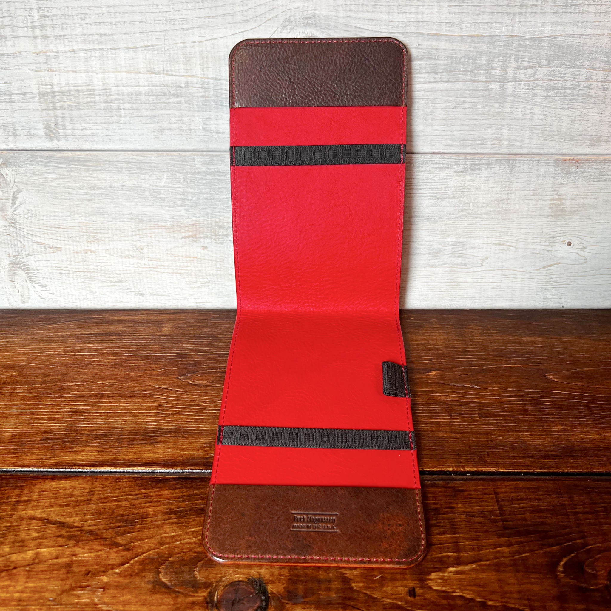 Oakmont Classic Yardage Book Cover in Nemesis, Red Interior, and Red Thread