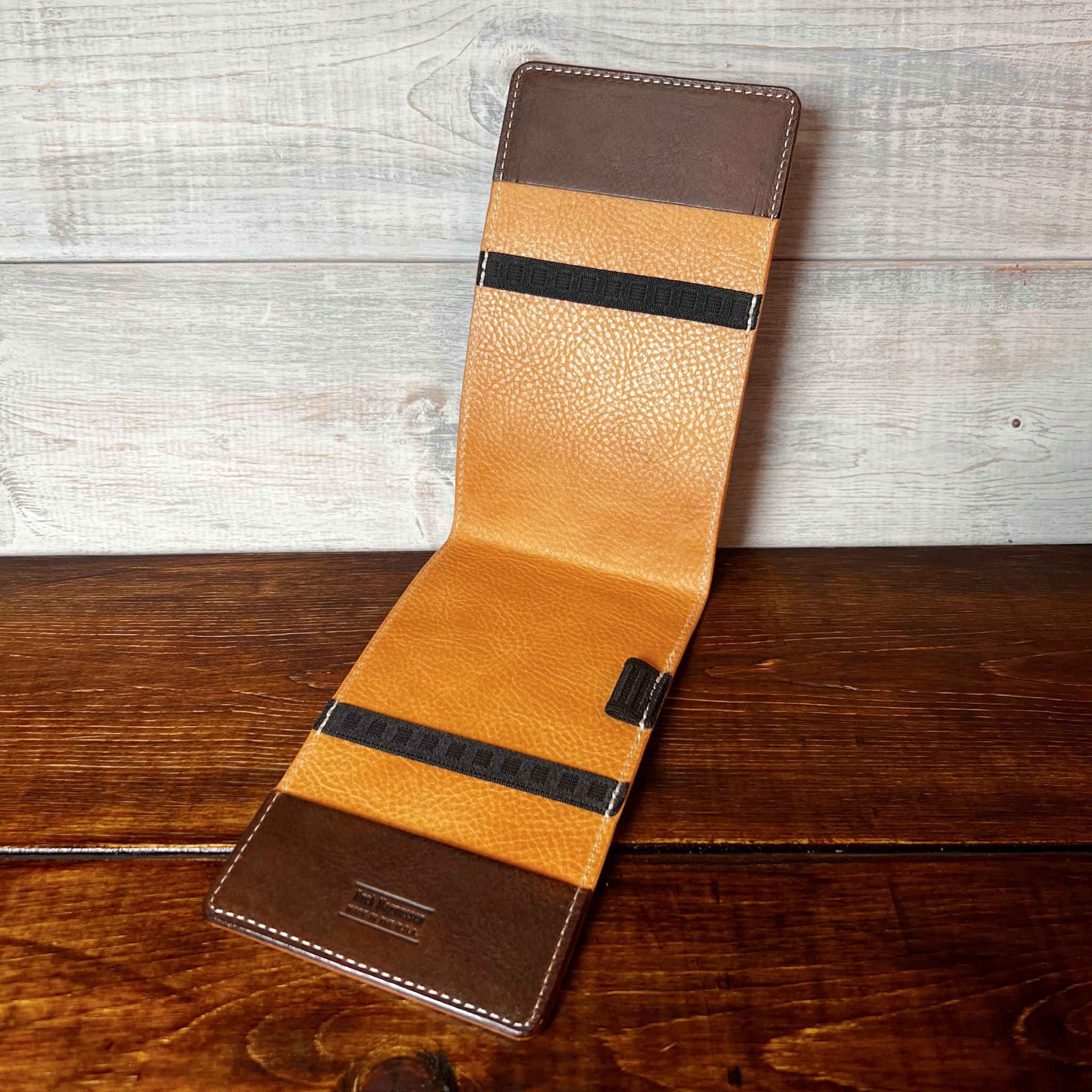 Oakmont Pro Yardage Book Cover in Nemesis, Natural Interior, and Cream Thread