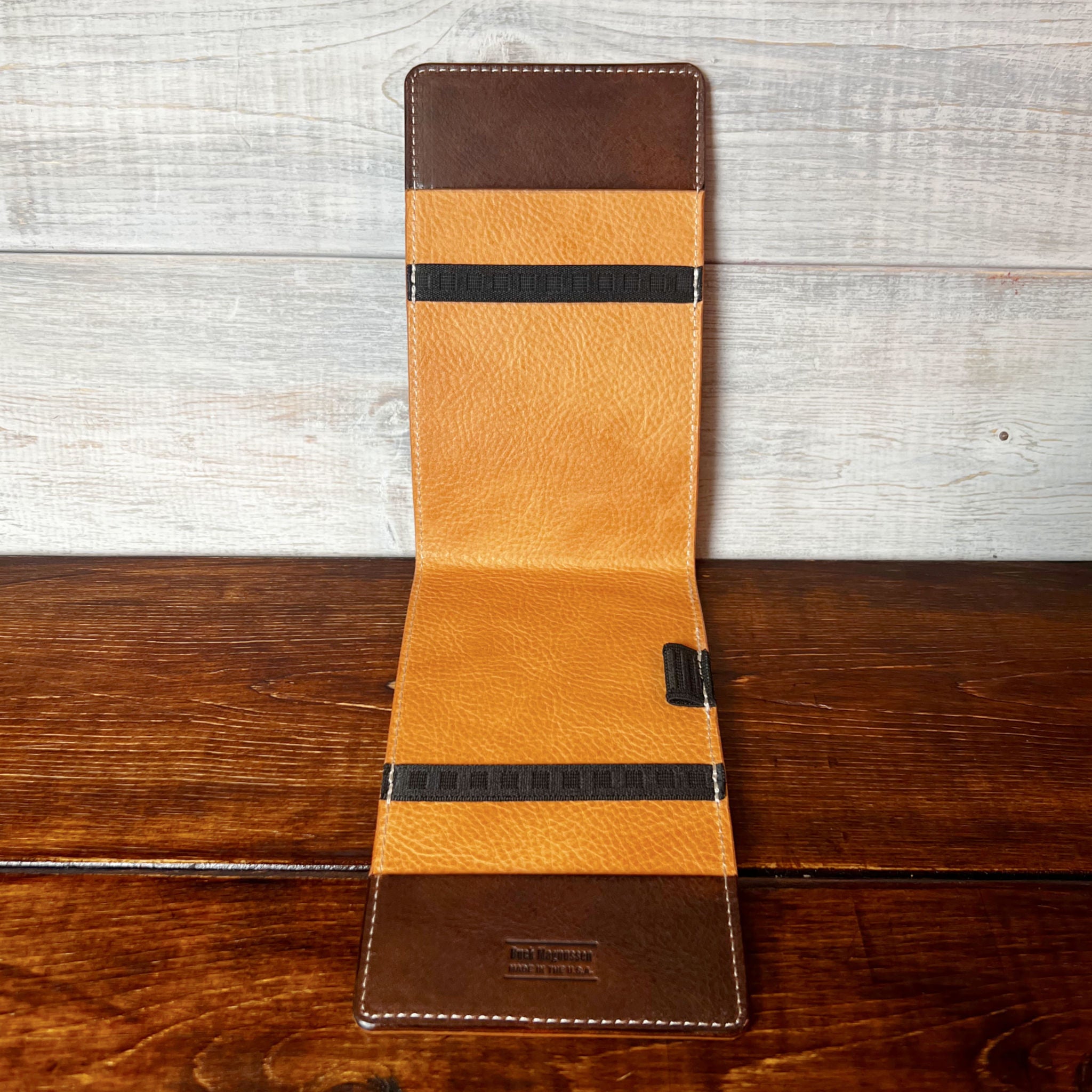 Oakmont Pro Yardage Book Cover in Nemesis, Natural Interior, and Cream Thread