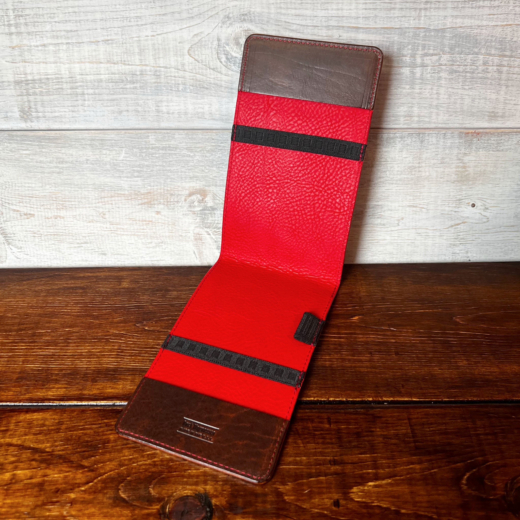 Oakmont Pro Yardage Book Cover in Nemesis, Red Interior, and Red Thread